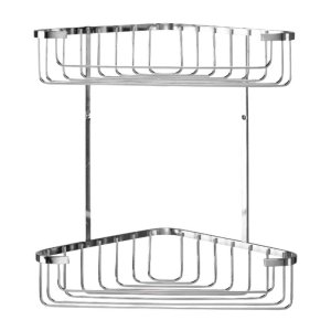 Croydex Stainless Steel Large Two Tier Corner Basket - Chrome (QM393841) - main image 1