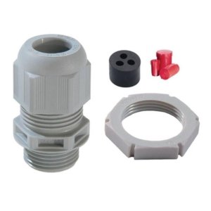 Wiska 40mm IP68 Plastic Rails Kit with Multiple Insert, Locknut and Blanking Insert - Grey (TKE/P40) - main image 1