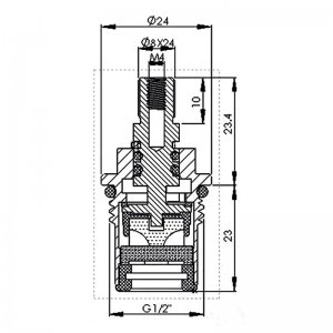 1/2" tap mechanism ceramic disc hot/cold - pair (CC12) - main image 2