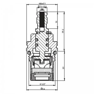 1/2" tap mechanism ceramic disc hot/cold - pair (CC15) - main image 2