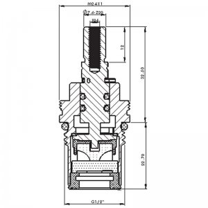 1/2" tap mechanism ceramic disc hot/cold - pair (CC16) - main image 2