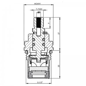 1/2" tap mechanism ceramic disc hot/cold - pair (CC6) - main image 2