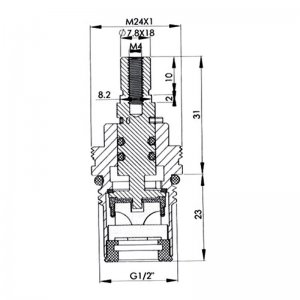 1/2" tap mechanism ceramic disc hot/cold - pair (CC7) - main image 2