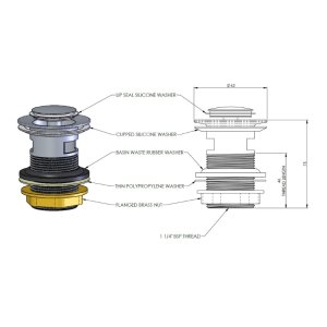 AKW Clicker Basin Waste - Chrome (23385) - main image 2