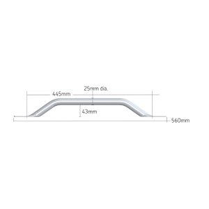 AKW Flat Ended Mild Steel White Grab Rail - 445mm (01010E/2) - main image 2