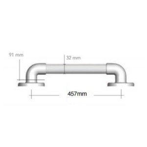 AKW Heavy Duty White Grab Rail - 450mm (01910WH) - main image 2