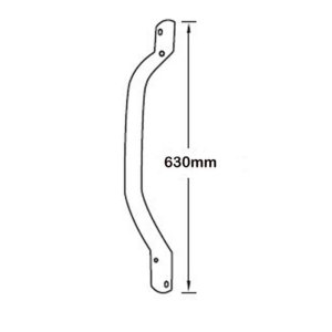 AKW Plastic Dipped Steel Cranked Grab Rail - 630mm (01750/1) - main image 2