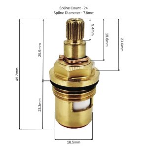 Bristan 1/4 Turn 1/2 Inch Hot CD Valve 8x24 (K12174B) - main image 2