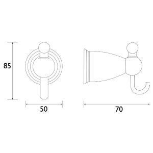 Bristan 1901 Robe Hook - Chrome (N2 HOOK C) - main image 2