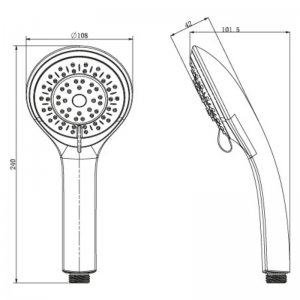 Bristan Cascade Large 3 Function Shower Head - Chrome (CAS HAND03 C) - main image 2