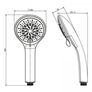 Bristan Cascade Large 5 Function Shower Head - Chrome (CAS HAND04 C) - main image 2