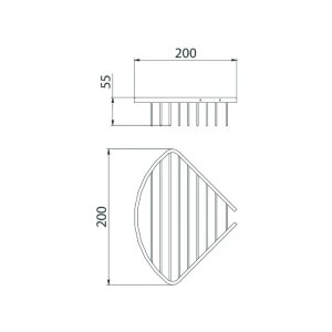 Bristan Closed Front Corner Fixed Wire Basket - Chrome (COMP BASK04 C) - main image 2