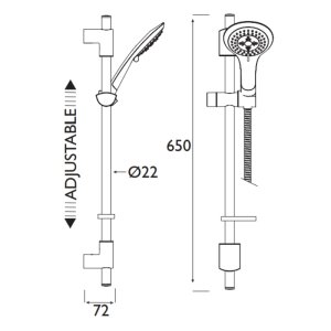 Bristan Evo Shower Kit With Large Multi Function Handset - Chrome Plated (EVC KIT02 C) - main image 2