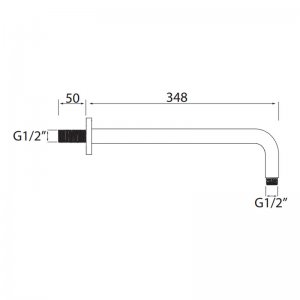 Bristan large shower arm 360mm (ARM CTRD02C) - main image 2