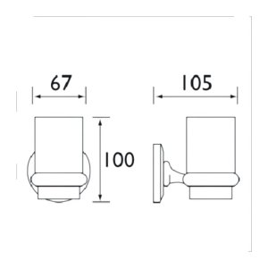 Bristan Solo Glass Tumbler & Holder - Chrome (SO HOLD C) - main image 2