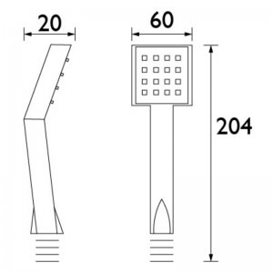 Bristan Square Shower Handset - Chrome (HAND117 C) - main image 2