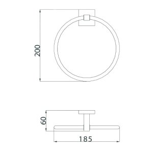 Bristan Square Towel Ring - Chrome (SQ RING C) - main image 2