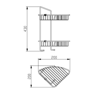 Bristan Two Tier Wall Fixed Wire Basket - Chrome (COMP BASK07 C) - main image 2