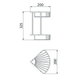 Bristan Two Tier Corner Fixed Wire Basket (COMP BASK06 C) - main image 2