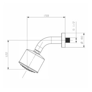 Crosswater Reflex Single Mode Showerhead with Arm - Chrome (FH631C+) - main image 2