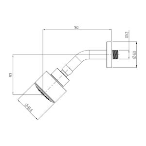 Crosswater Reflex single mode showerhead with arm (FH631C) - main image 2