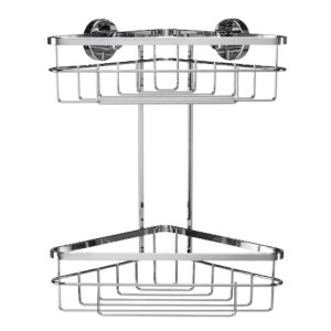 Croydex Brockham Flexi-Fix Two Tier Corner Basket - Chrome (QM803841) - main image 2