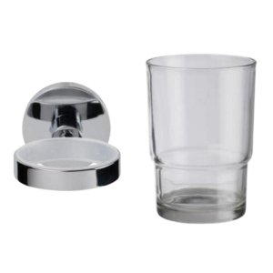 Croydex Flexi-Fix Britannia Tumbler and Holder - Chrome (QM581841) - main image 2