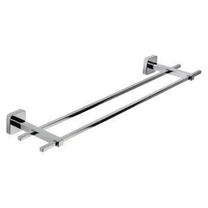 Croydex Flexi-Fix Camberwell Double Towel Rail - Chrome (QM922941) - main image 2