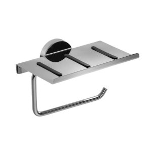 Croydex Flexi-Fix Pendle Toilet Roll Holder With Anti-Slip Shelf - Chrome (QM414541) - main image 2