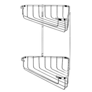 Croydex Stainless Steel Large Two Tier Corner Basket - Chrome (QM393841) - main image 2