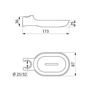 Delabie 25mm and 32mm clip on sliding soap dish - white (510120N) - main image 2