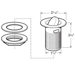 Deva 1.25" Flip Basin Waste - Chrome (FTW300/017) - main image 2