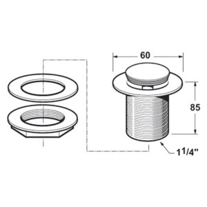 Deva 1.25" Slotted Press Top Basin Waste - Gold (PTW300/501) - main image 2