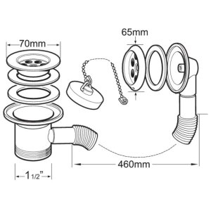 Deva 1.5" Bath Tidy Waste - Chrome (BTW404/017) - main image 2