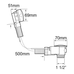 Deva 1.5" Bath Waste - Gold (PUW200/501) - main image 2