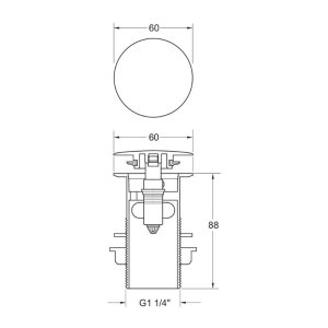 Deva Round Press Top Slotted Basin Waste - Chrome (WST304) - main image 2