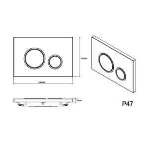 Fluidmaster T-Series Circle Dual Flush ABS Plate - Black (P47-0190-0240) - main image 2