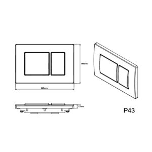 Fluidmaster T-Series Key Dual Flush ABS Plate - Matt Chrome (P43-0110-0240) - main image 2