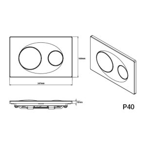 Fluidmaster T-Series Orbi Dual Flush ABS Plate - Matt Chrome (P40-0110-0240) - main image 2