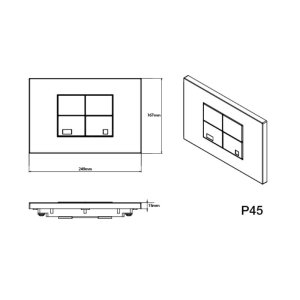 Fluidmaster T-Series Tile Dual Flush ABS Plate - Black (P45-0190-0240) - main image 2