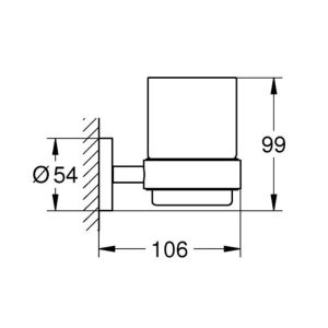 Grohe Essentials Crystal Glass With Holder - Supersteel (40447DC1) - main image 2