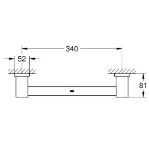 Grohe Essentials Cube Grip Bar - Supersteel (40514DC1) - main image 2