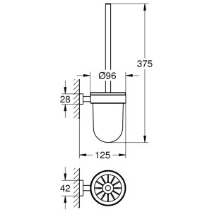 Grohe Essentials Cube Toilet Brush Set - Brushed Hard Graphite (40513AL1) - main image 2