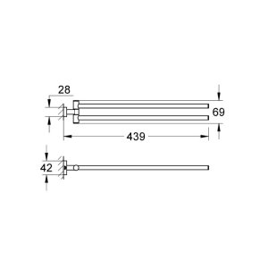 Grohe Essentials Cube Towel Bar - Chrome (40624001) - main image 2