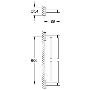 Grohe Essentials Double Towel Rail - Brushed Warm Sunset (40802DL1) - main image 2