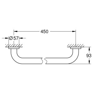 Grohe Essentials Grip Bar - 450mm - Supersteel (40793DC1) - main image 2