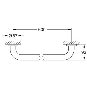 Grohe Essentials Grip Bar - 600mm - Supersteel (40794DC1) - main image 2