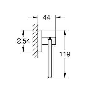 Grohe Essentials Toilet Roll Holder - Chrome (40689001) - main image 2