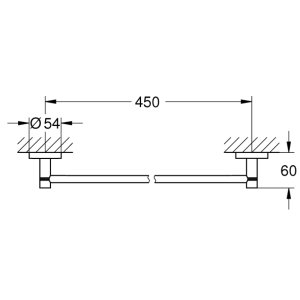 Grohe Essentials Towel Rail - 450mm - Brushed Hard Graphite (40688AL1) - main image 2