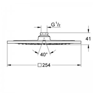 Grohe F-series 254mm (10") rainshower head - chrome (27271000) - main image 2